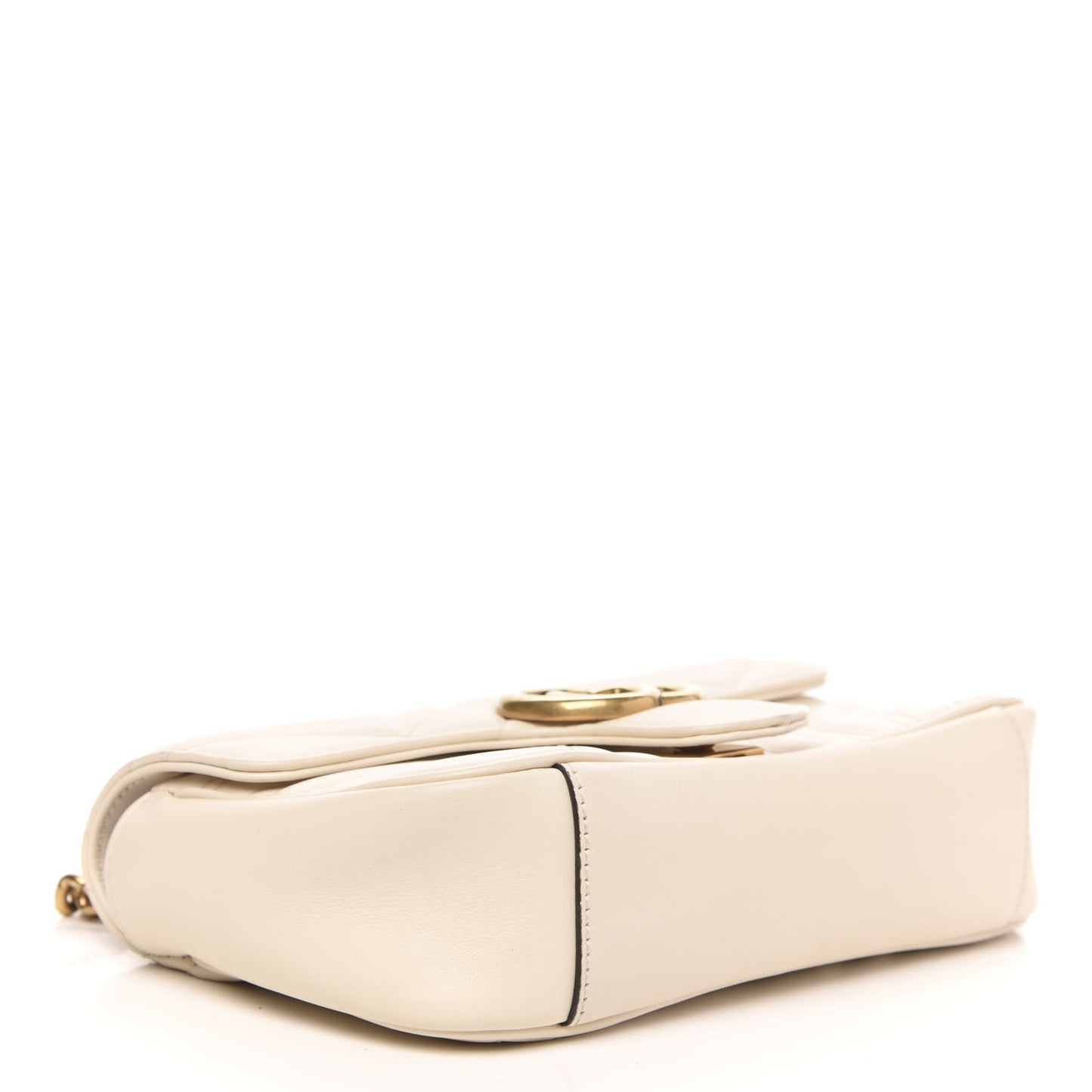 Calfskin Matelasse Mini GG Marmont Shoulder Bag White