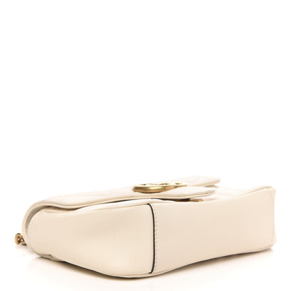 Gucci Calfskin Matelasse Mini GG Marmont Shoulder Bag White 4 of 11