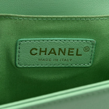 Chanel Calfskin Quilted Medium Boy Flap Green 6 of 11
