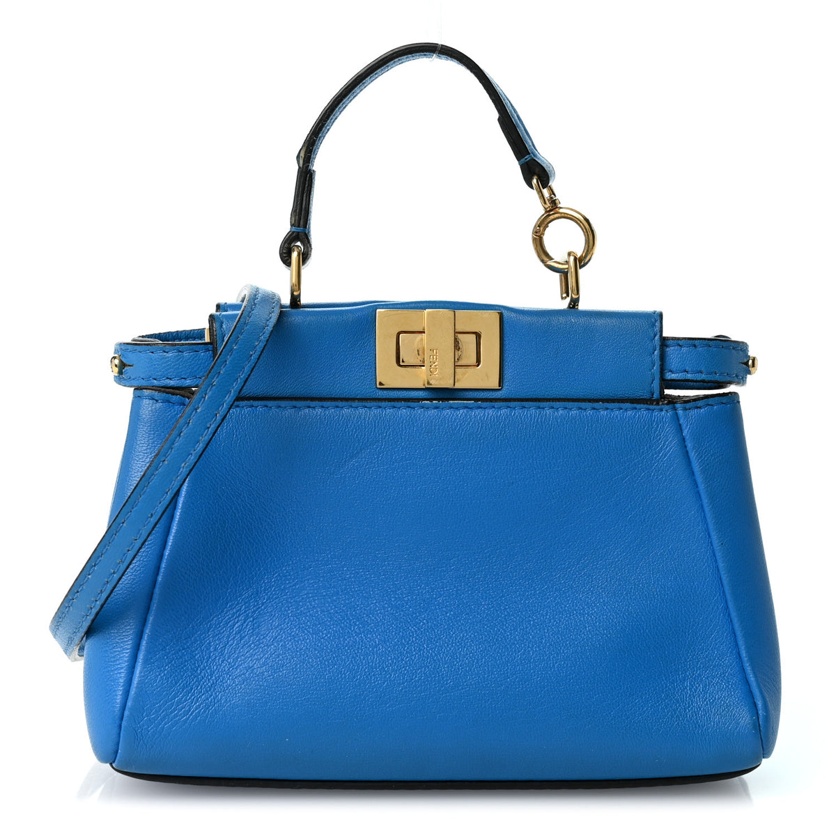Fendi Shiny Nappa Micro Peekaboo Iconic Satchel Blue Royal 1 of 9