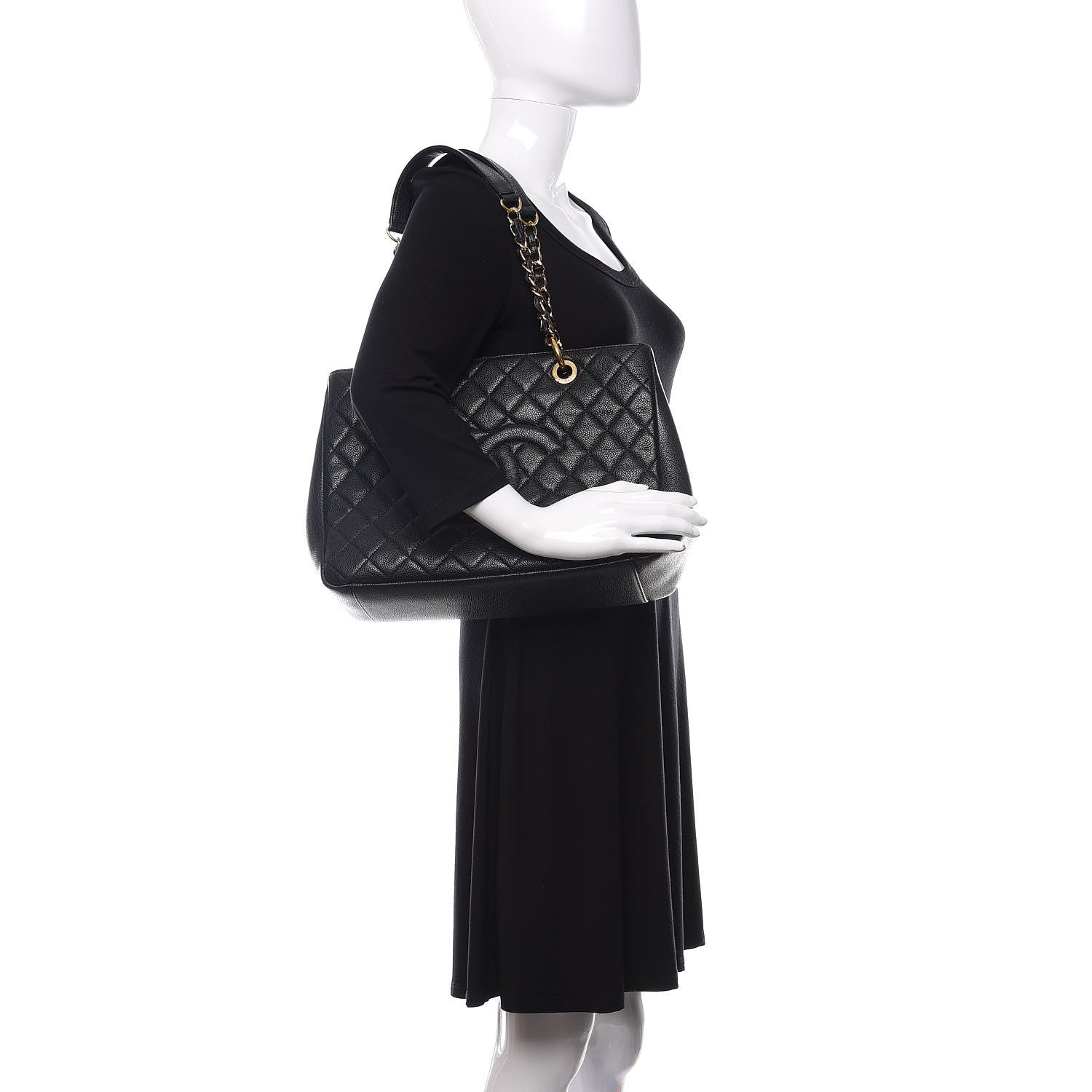 Chanel Caviar Quilted Grand Shopping Tote GST Black 2 of 10