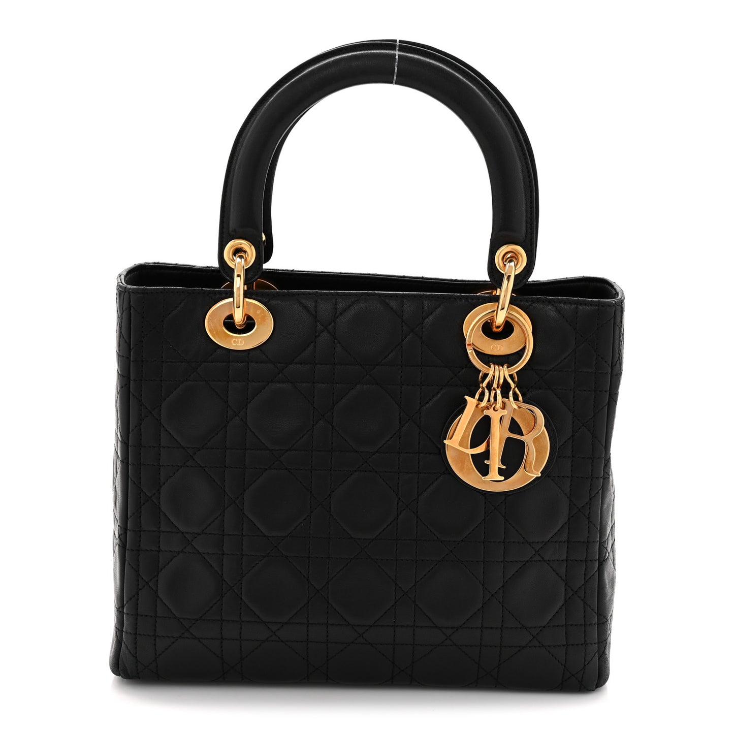 Lambskin Cannage Medium Lady Dior Black