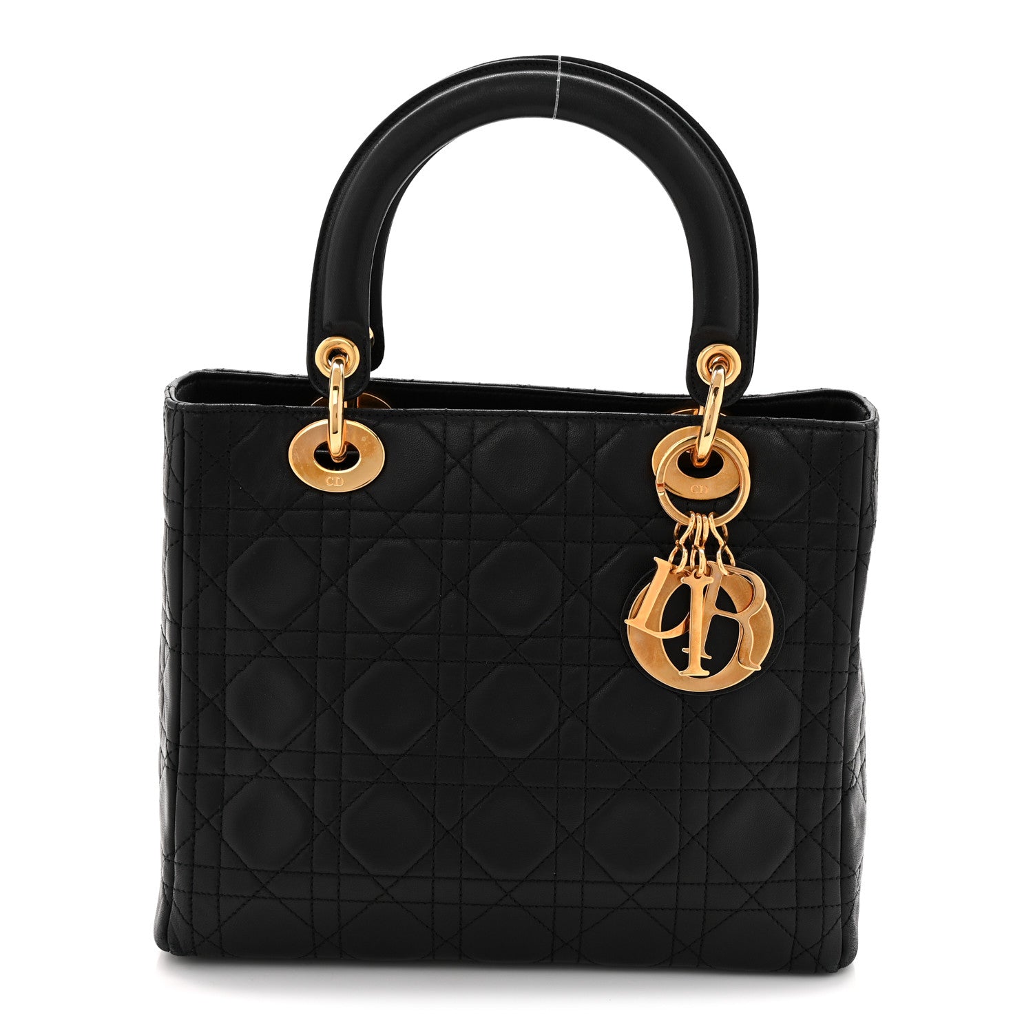 Christian Dior Lambskin Cannage Medium Lady Dior Black 1 of 9