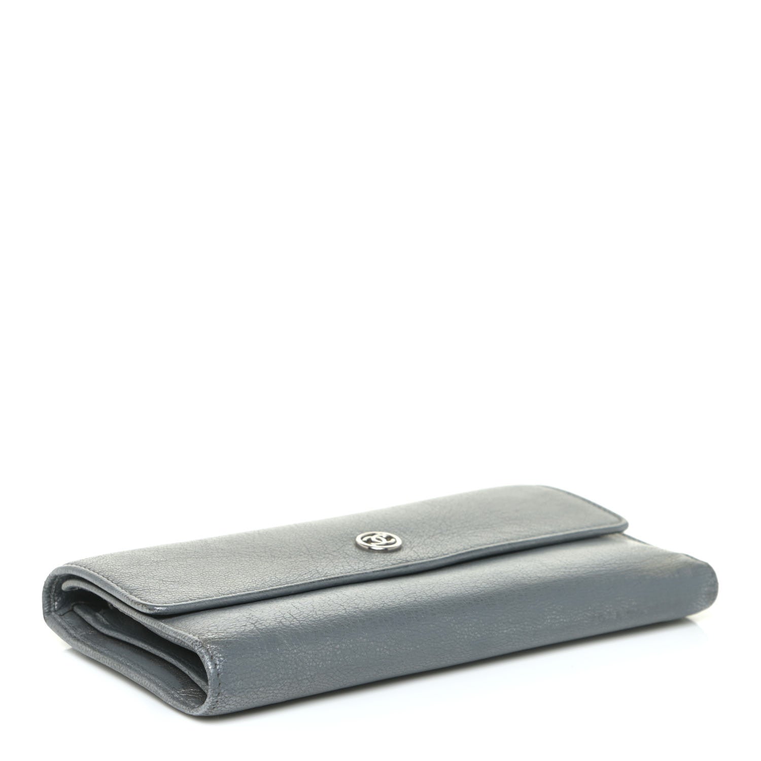 Chanel Metallic Goatskin Large Flap Wallet Silver 4 of 15