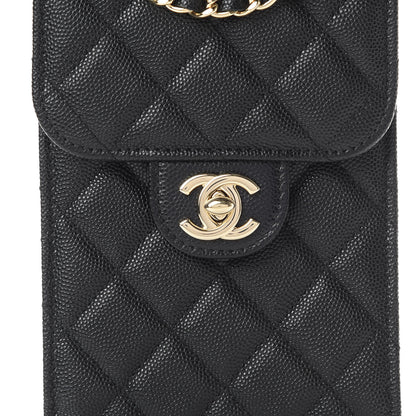 Chanel Caviar Quilted Classic Phone Holder Black 9 of 12