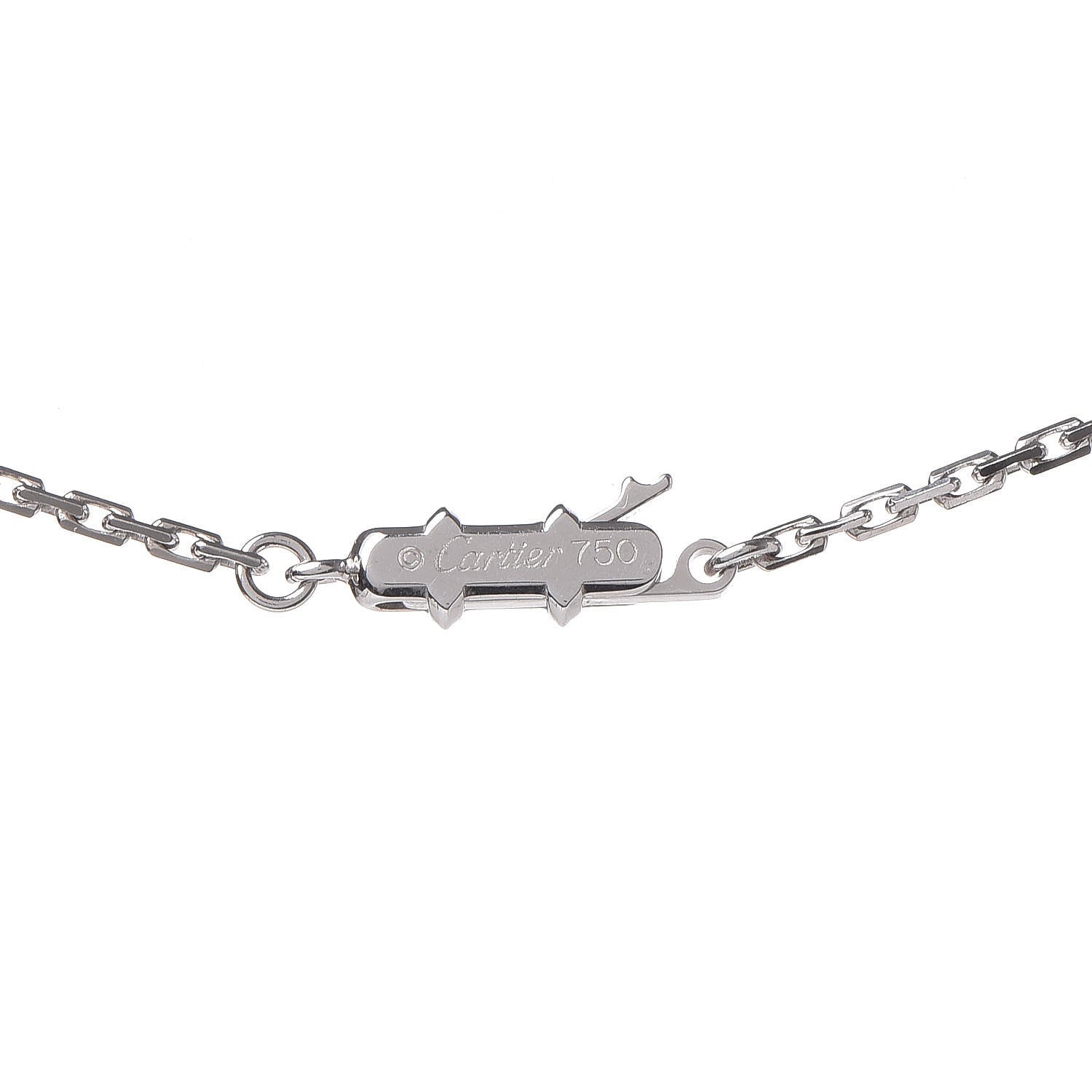 Cartier 18K White Gold Diamond Pink Sapphire Cross Pendant Necklace 5 of 6