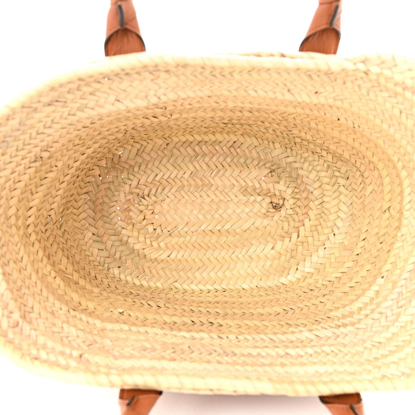 Raffia Small Grain Calfskin Medium Marcie Basket Tan