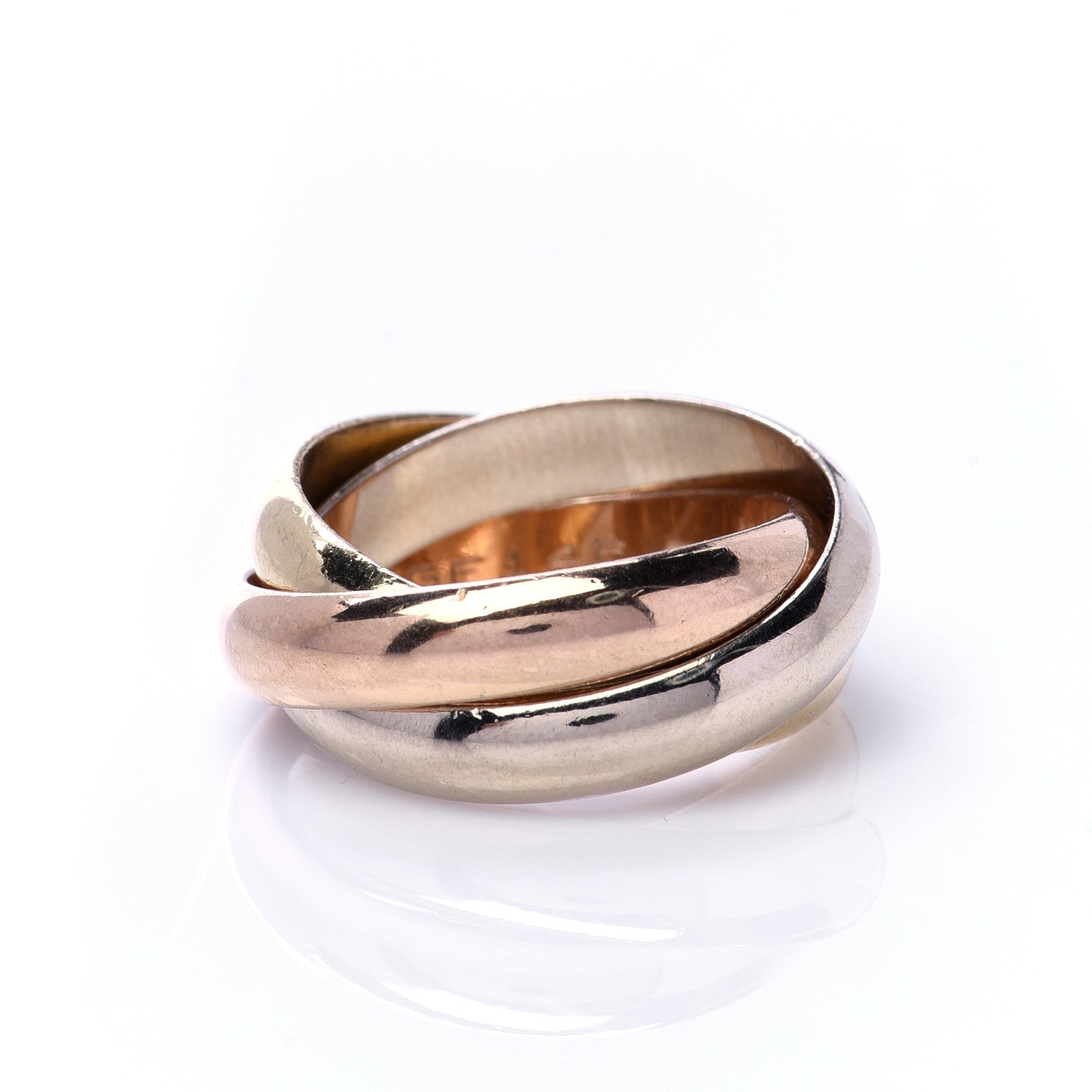 Cartier 18K Pink Yellow White Gold Trinity Ring 52 6 6 of 7