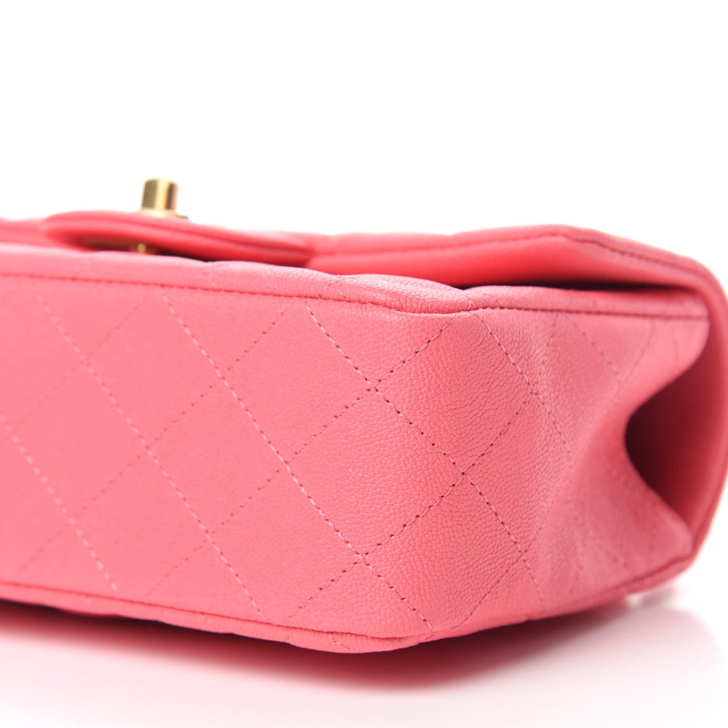 Caviar Quilted Mini Top Handle Rectangular Flap Pink