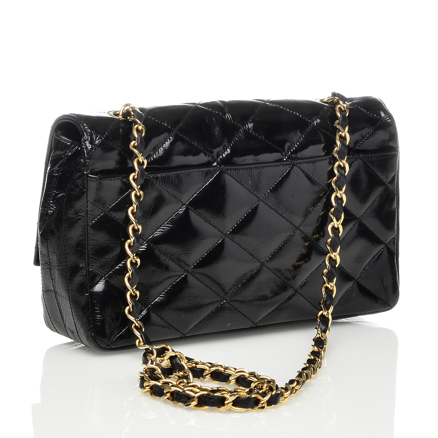 Chanel Patent Quilted Small Single Flap Black 3 of 9