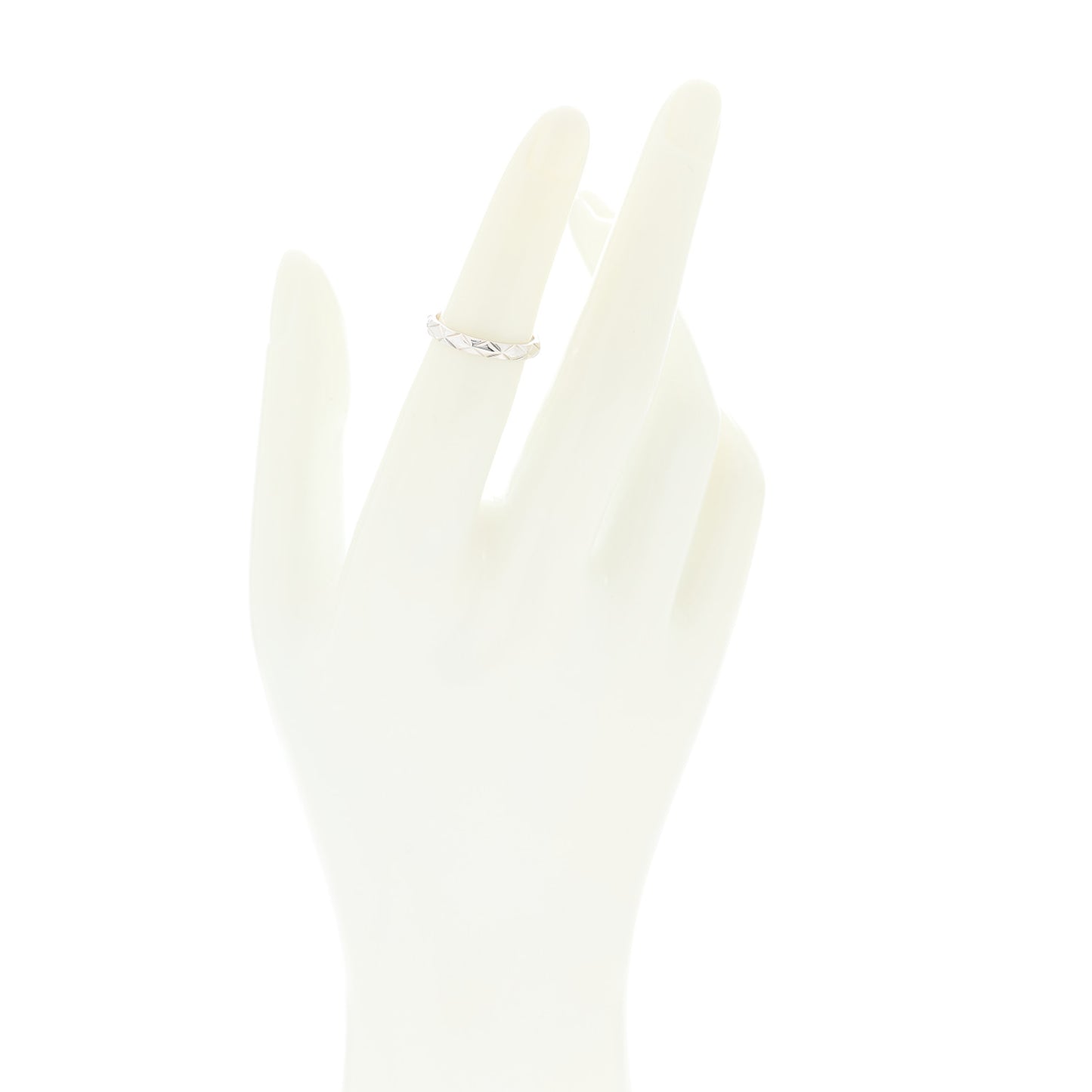Platinum Diamond Small Matelasse Ring 48 4.5