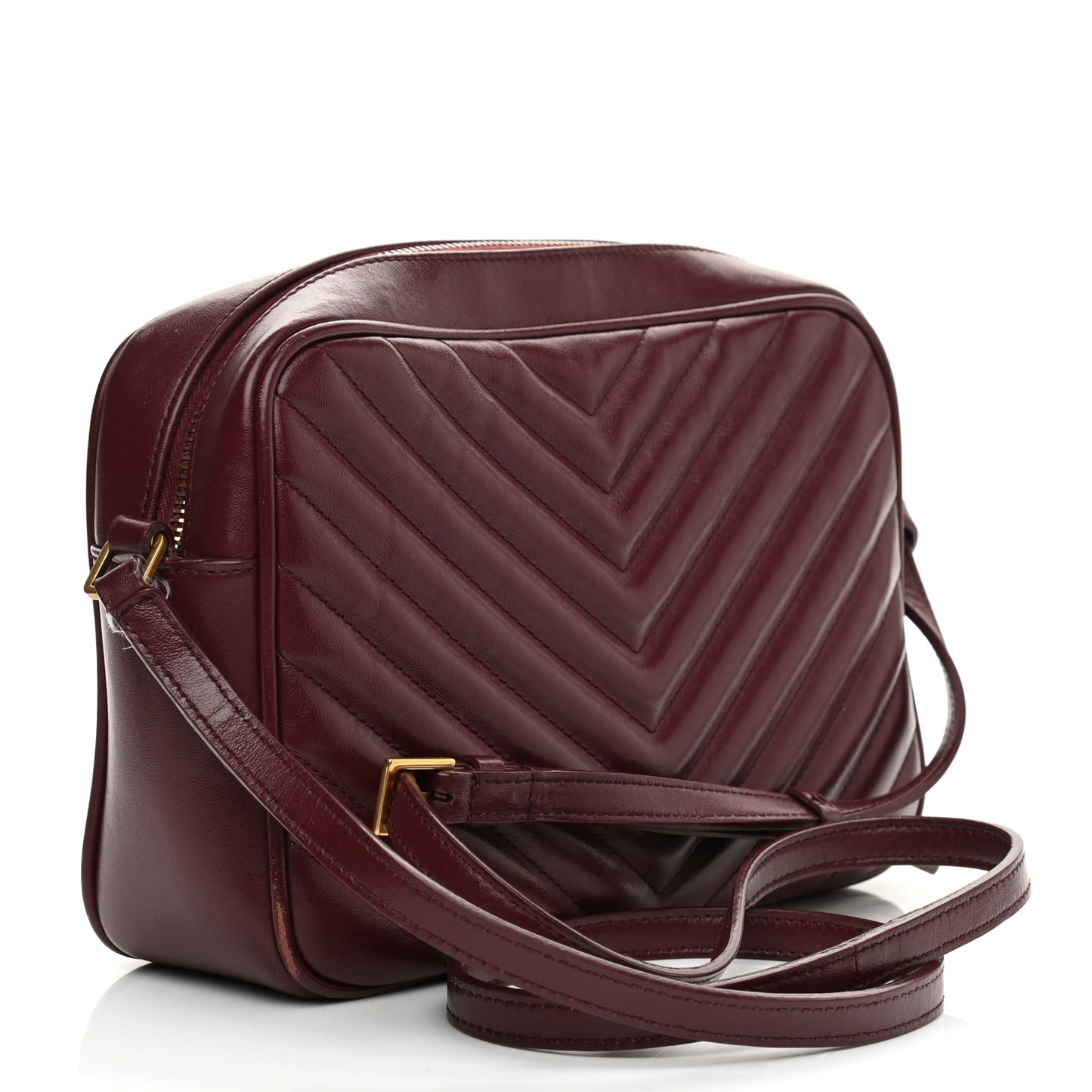 Calfskin Matelasse Monogram Lou Camera Bag Dark Legion Red