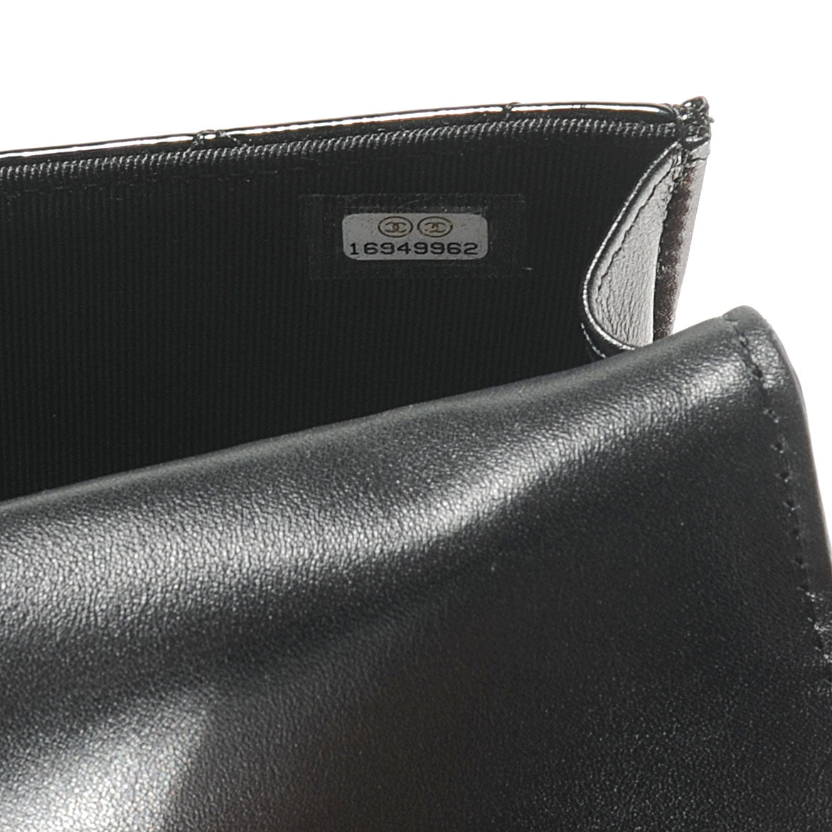 Patent Quilted Travel Wallet Black