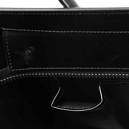 Celine Smooth Calfskin Lizard Embossed Micro Luggage White Black 13 of 17