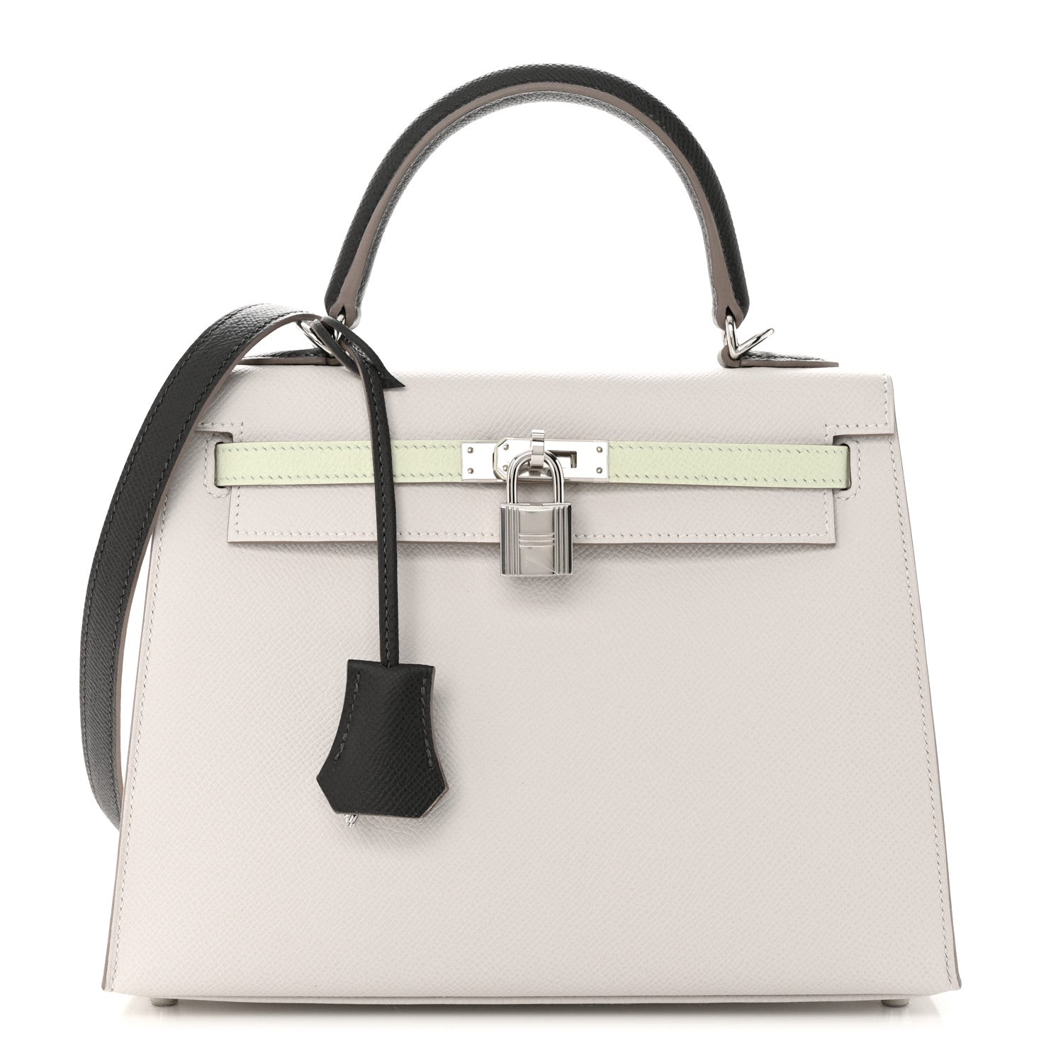 Hermes Epsom Tri-Color Kelly Sellier 25 Gris Pale Vert Fizz Graphite 1 of 11
