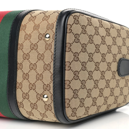 Gucci Monogram Vintage Web Medium Boston Black 13 of 13
