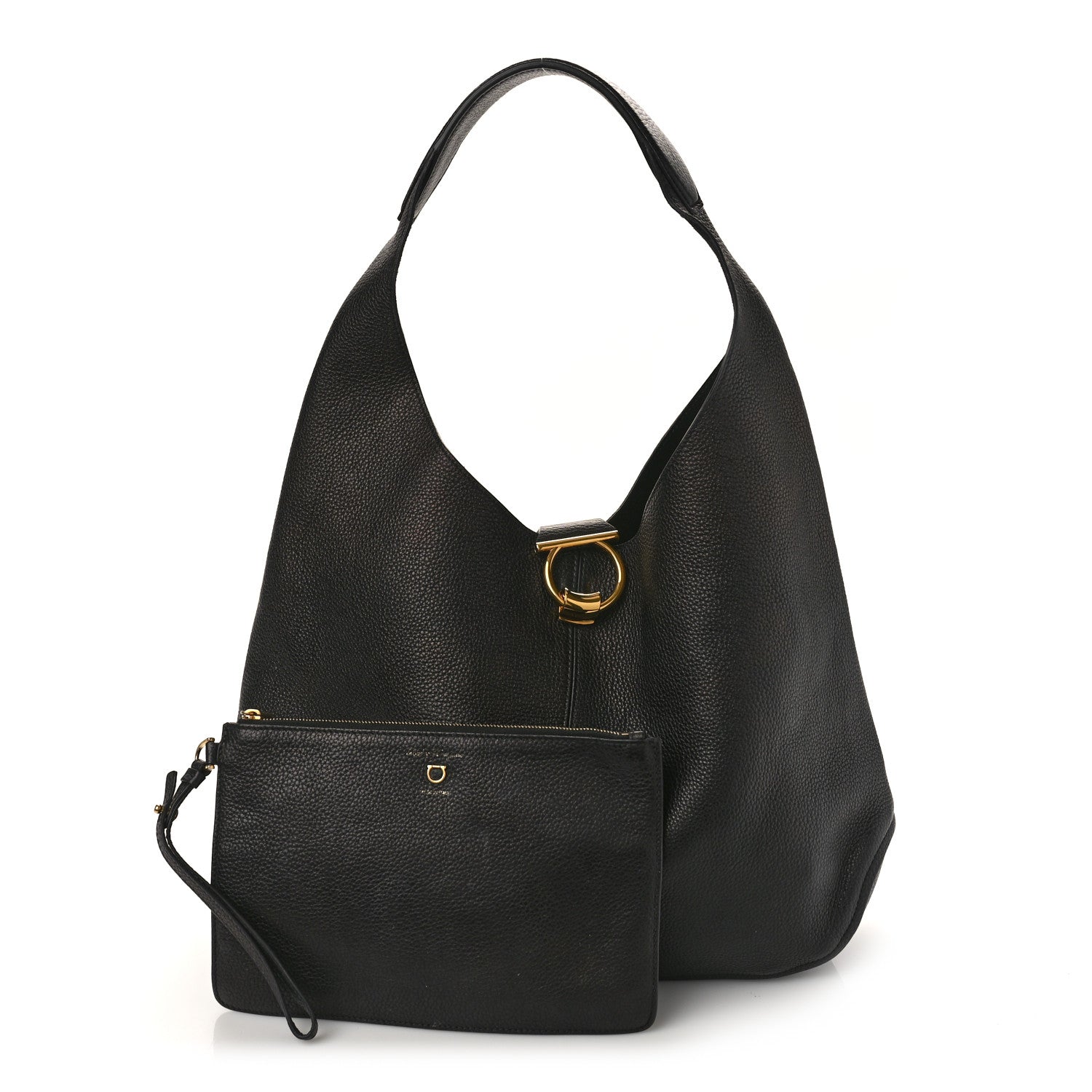 Salvatore Ferragamo Calfskin Margot Hobo Black 1 of 10