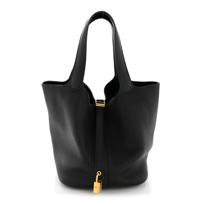 Hermes Taurillon Clemence Picotin Lock 22 MM Black 1 of 11