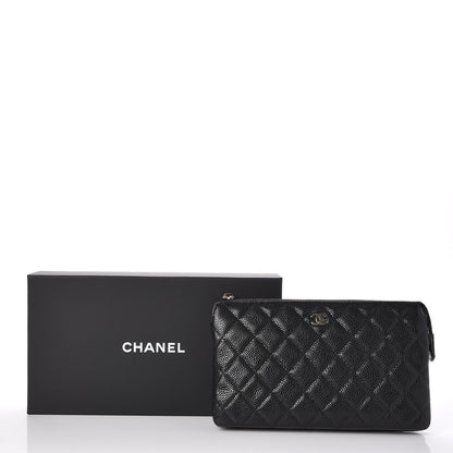 Chanel Caviar Quilted Large Zipped Clutch Black 9 of 9
