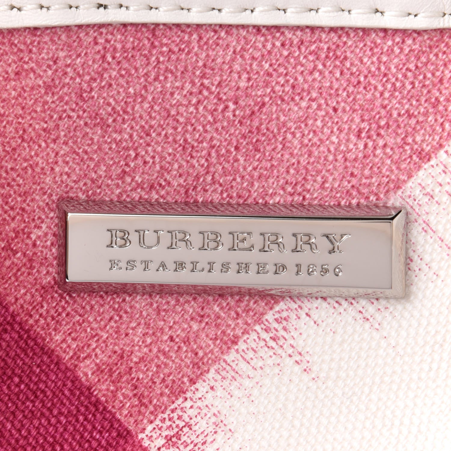 Burberry Canvas Ikat Check Tote Tea Rose 7 of 10