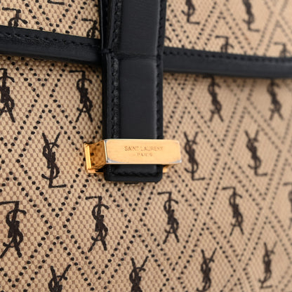 Saint Laurent Canvas Small Le Monogramme Satchel Beige Black 11 of 12