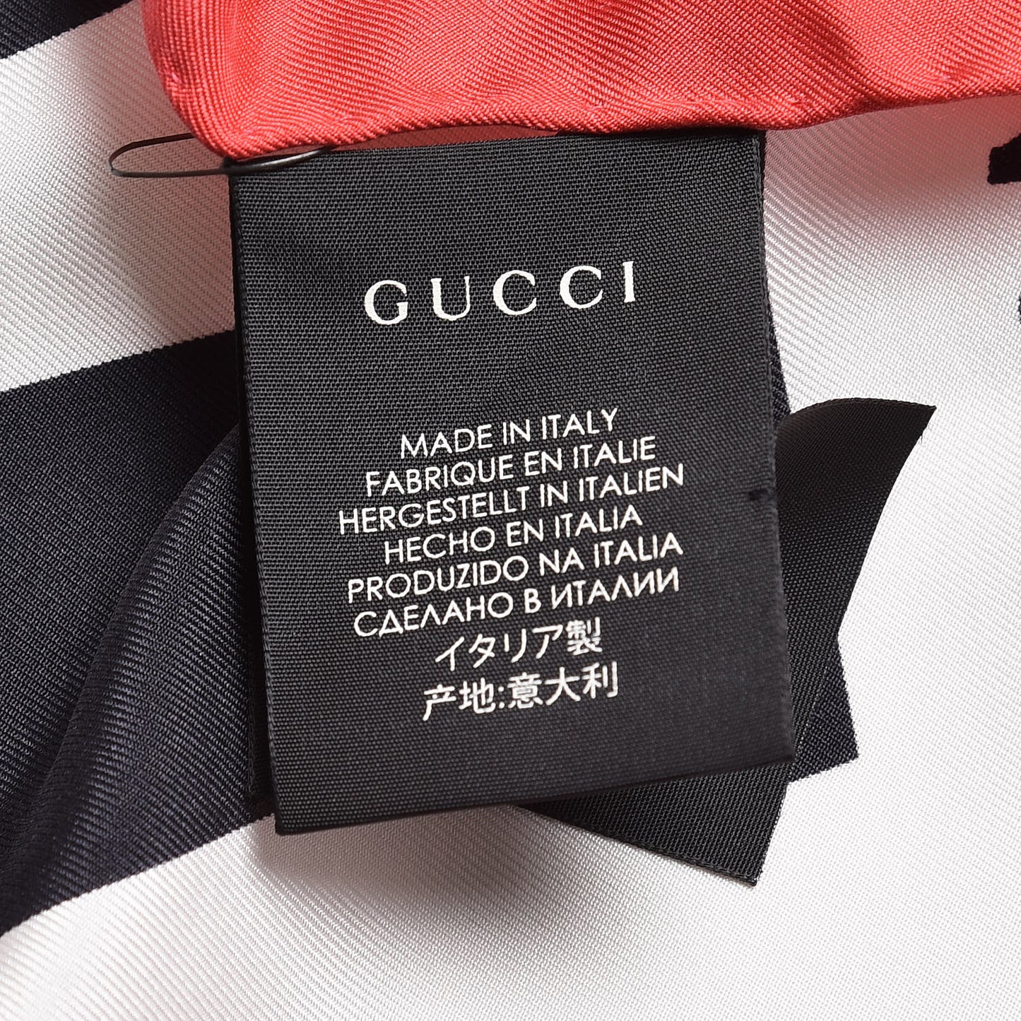 Silk Gucci World Square Scarf Ivory Red
