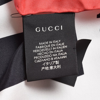 Gucci Silk Gucci World Square Scarf Ivory Red 4 of 8