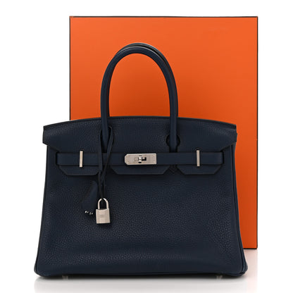 Hermes Taurillon Clemence Verso Birkin 30 Bleu De Prusse Bleu Izmir 12 of 12