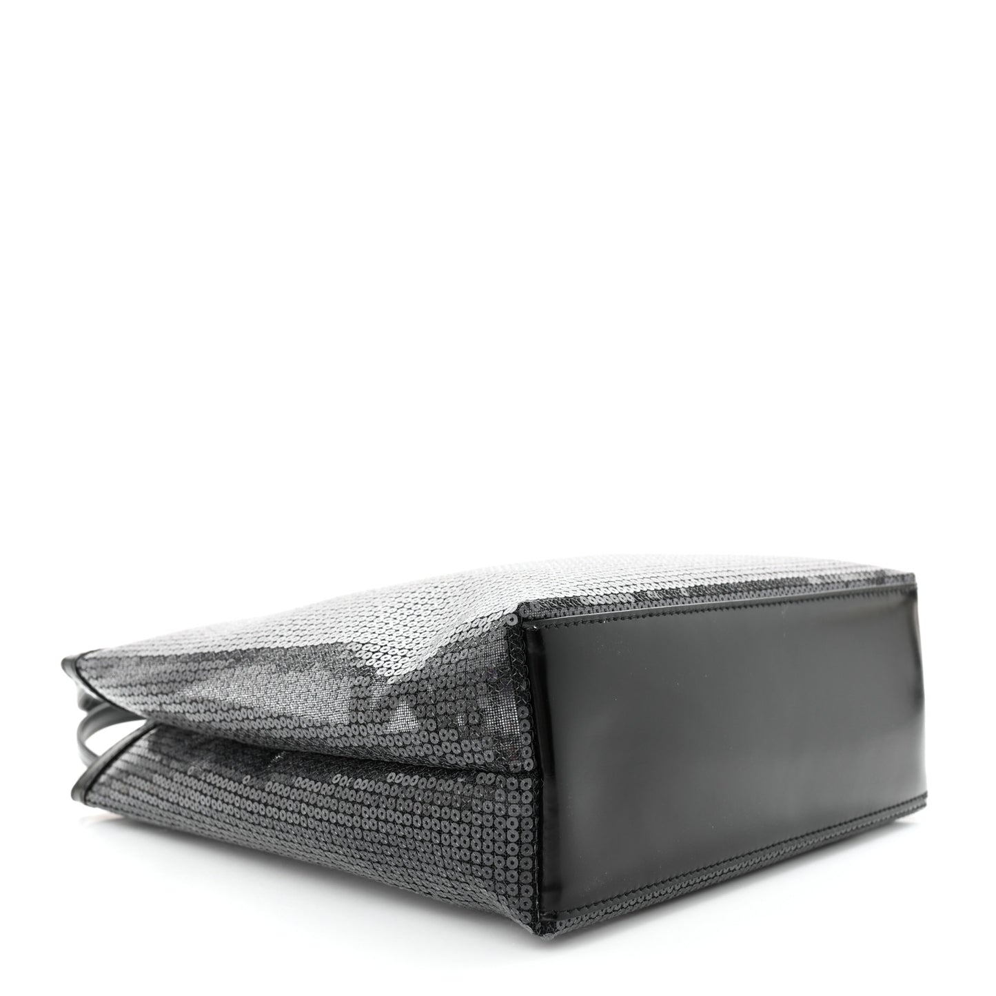 Sequin Mesh Small Tote Bag Black