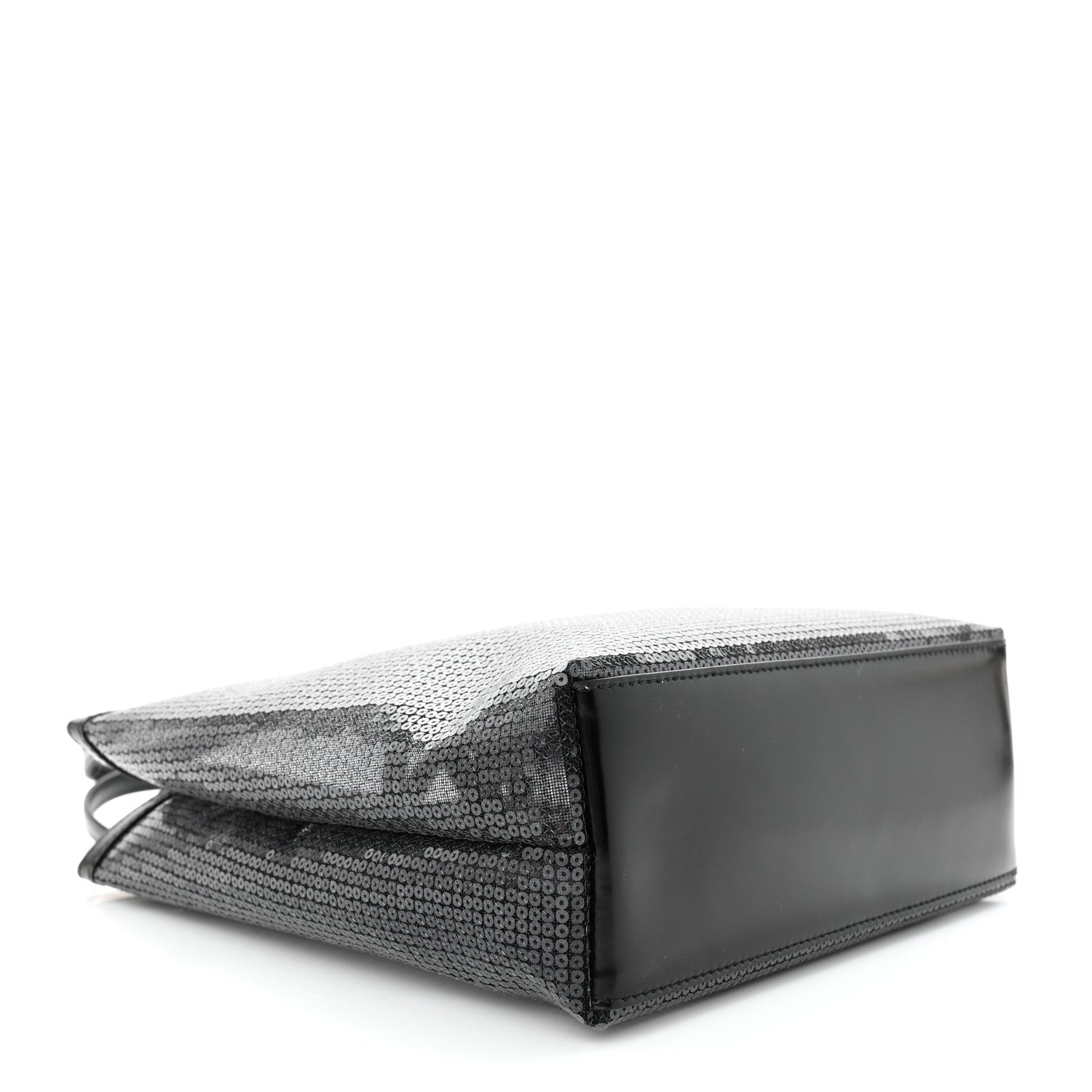 Prada Sequin Mesh Small Tote Bag Black 4 of 11
