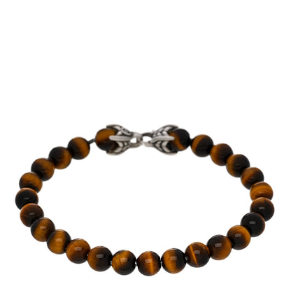 David Yurman Sterling Silver Tiger's Eye 8mm Spiritual Beads Bracelet 1 of 5