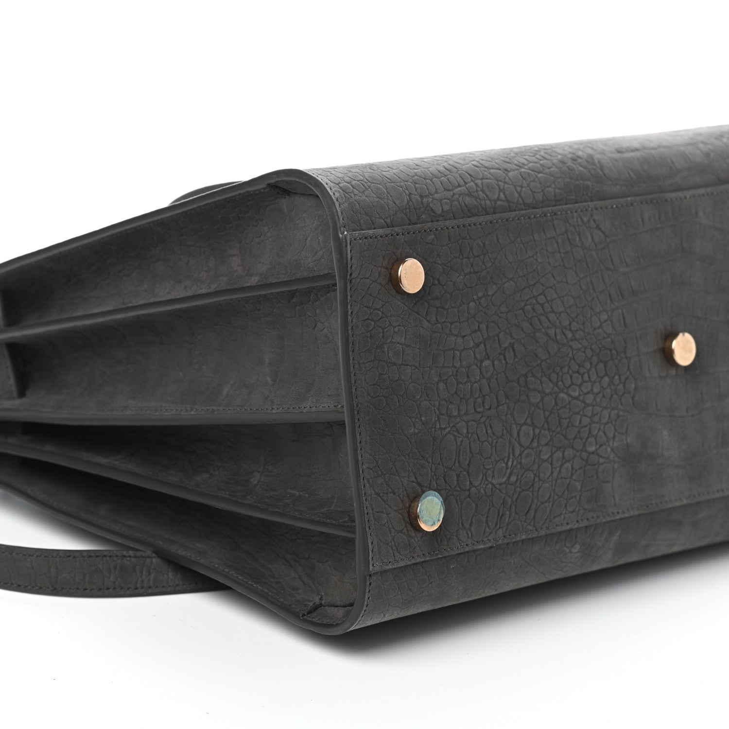 Saint Laurent Crocodile Embossed Nubuck Small Sac De Jour Dark Anthracite 8 of 9