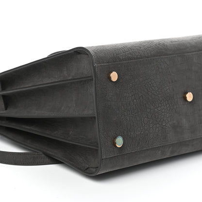 Saint Laurent Crocodile Embossed Nubuck Small Sac De Jour Dark Anthracite 8 of 9