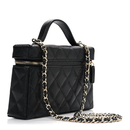 Chanel Caviar Quilted Top Handle Slim Vanity With Chain Black 3 of 11