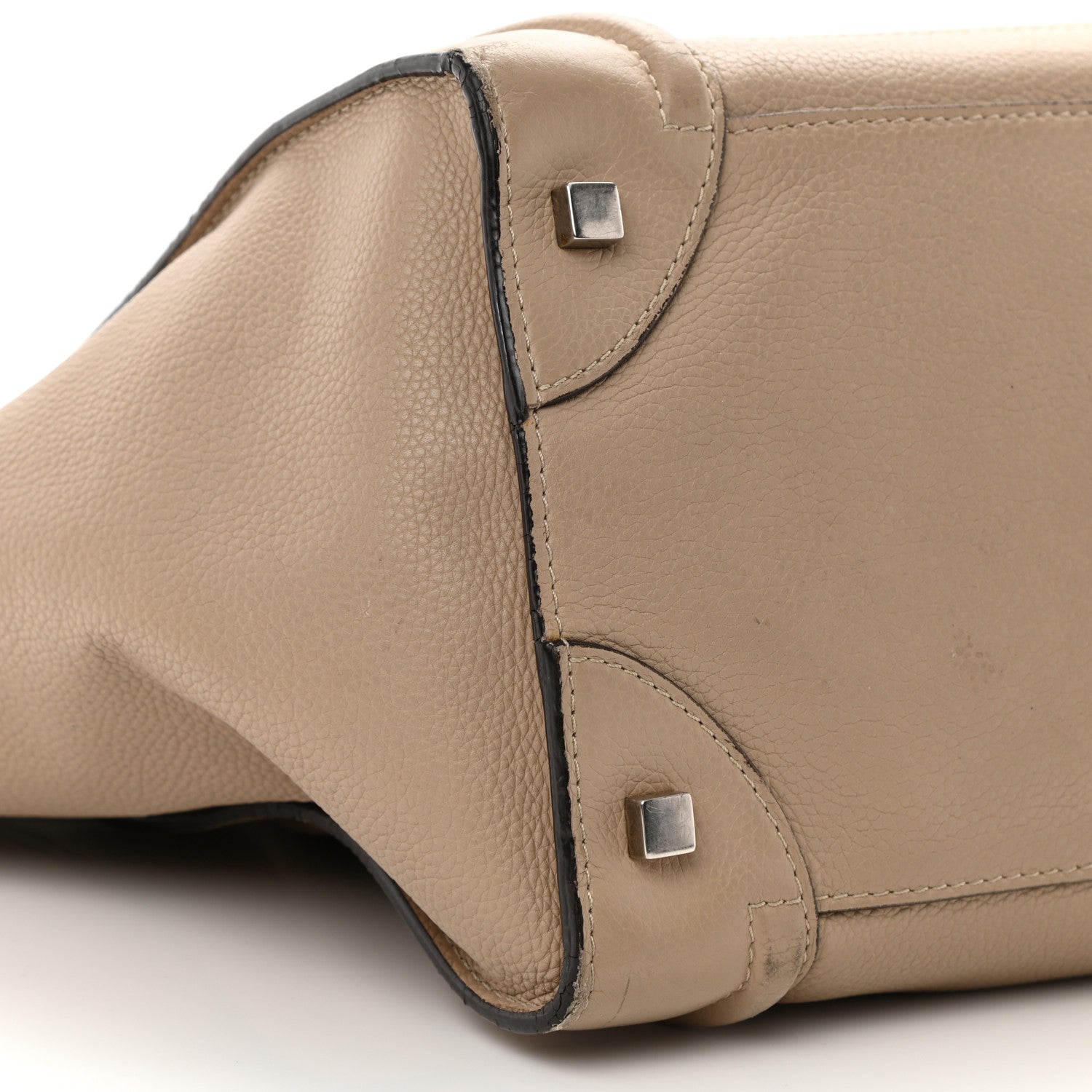 Celine Drummed Calfskin Mini Luggage Dune 10 of 14