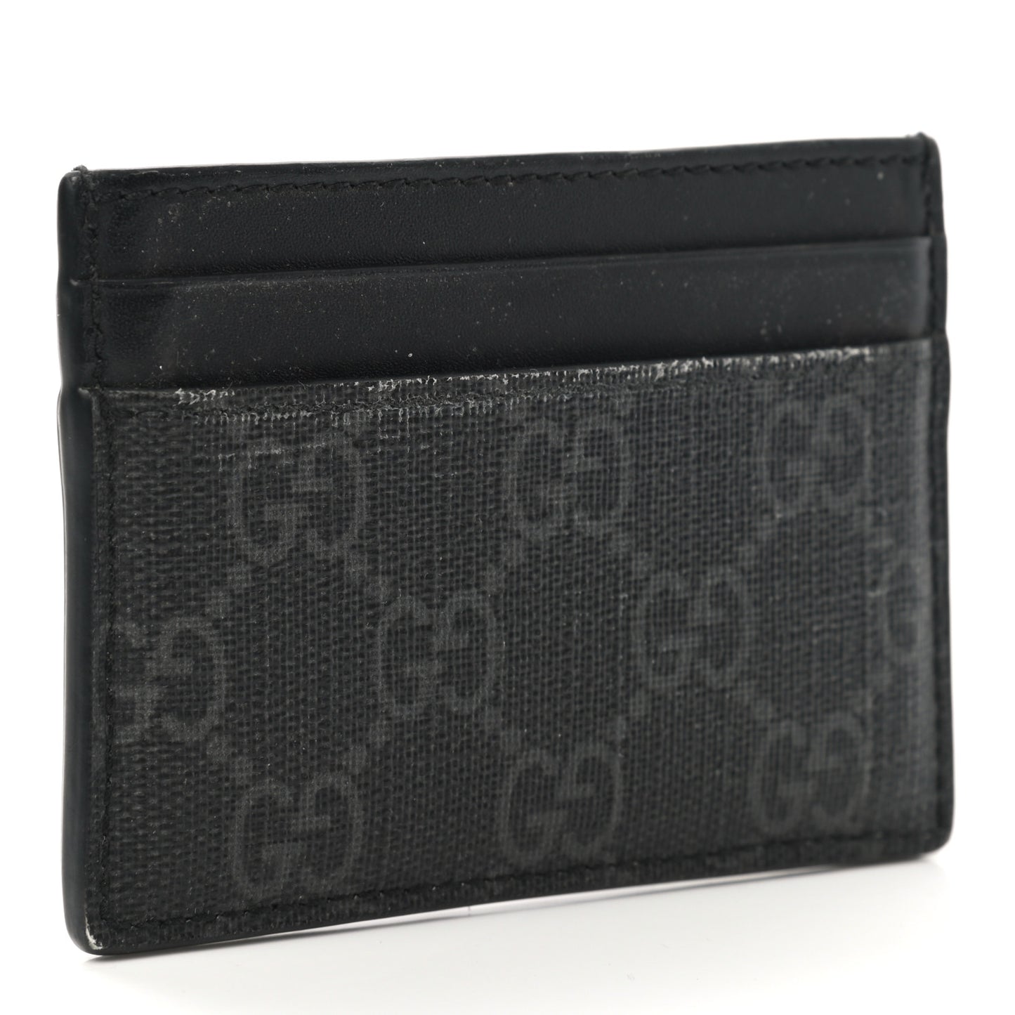 GG Supreme Monogram Kingsnake Card Holder Black Grey