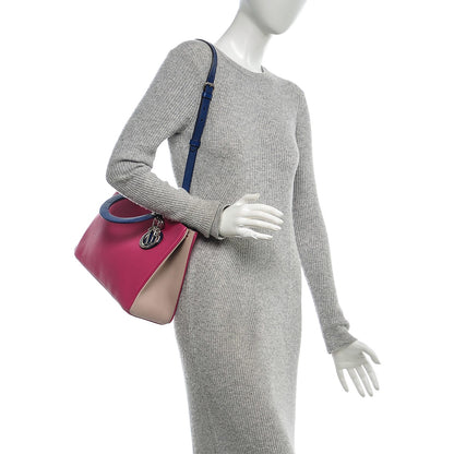 Christian Dior Smooth Calfskin Medium Tri-Color Diorissimo Fuchsia Dune 2 of 8