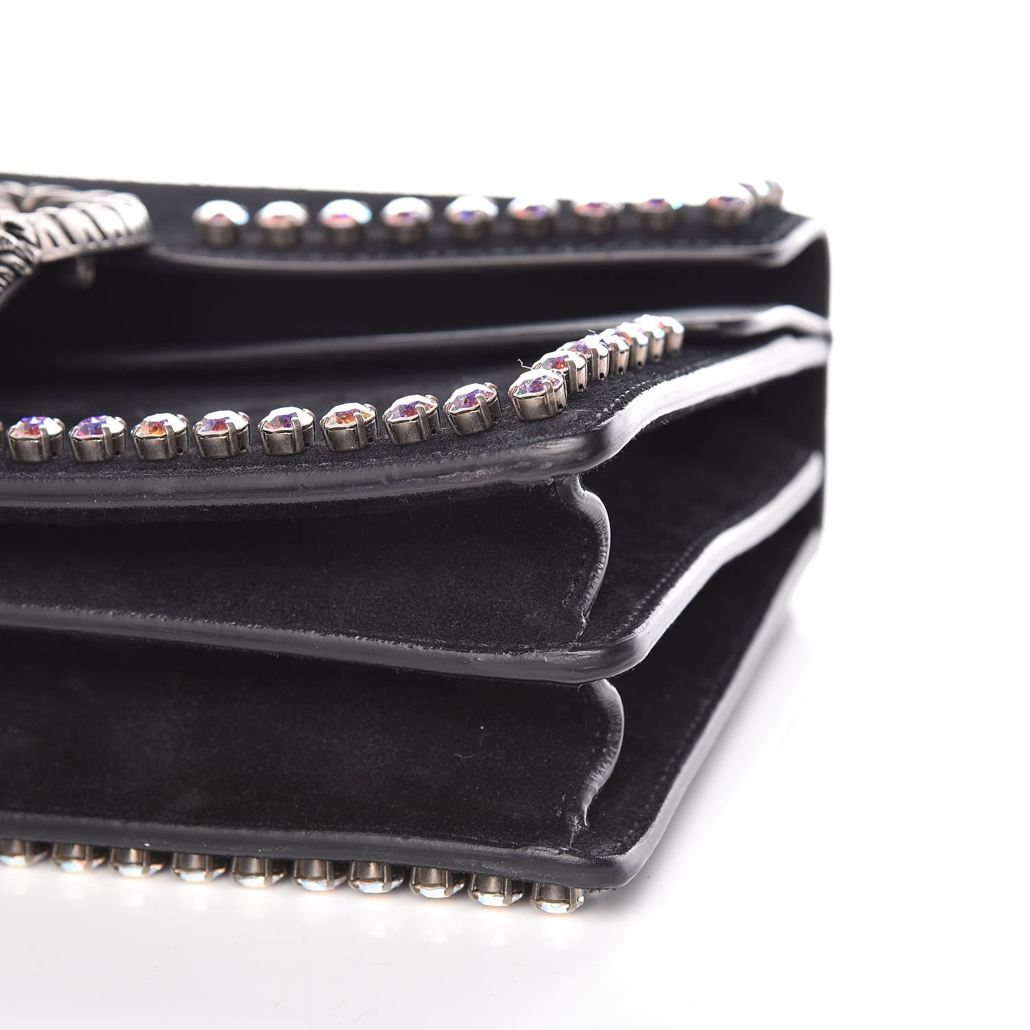 Gucci Suede Crystal Small Dionysus Shoulder Bag Black 6 of 10