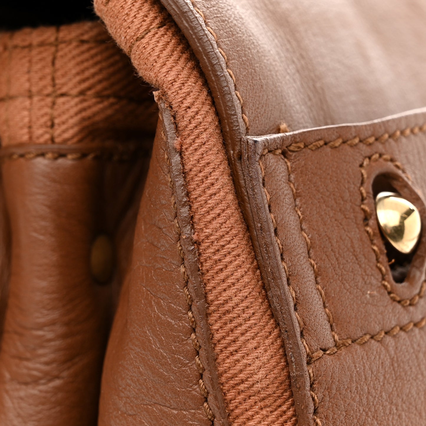 Calfskin Canvas Medium Muse Two Brown