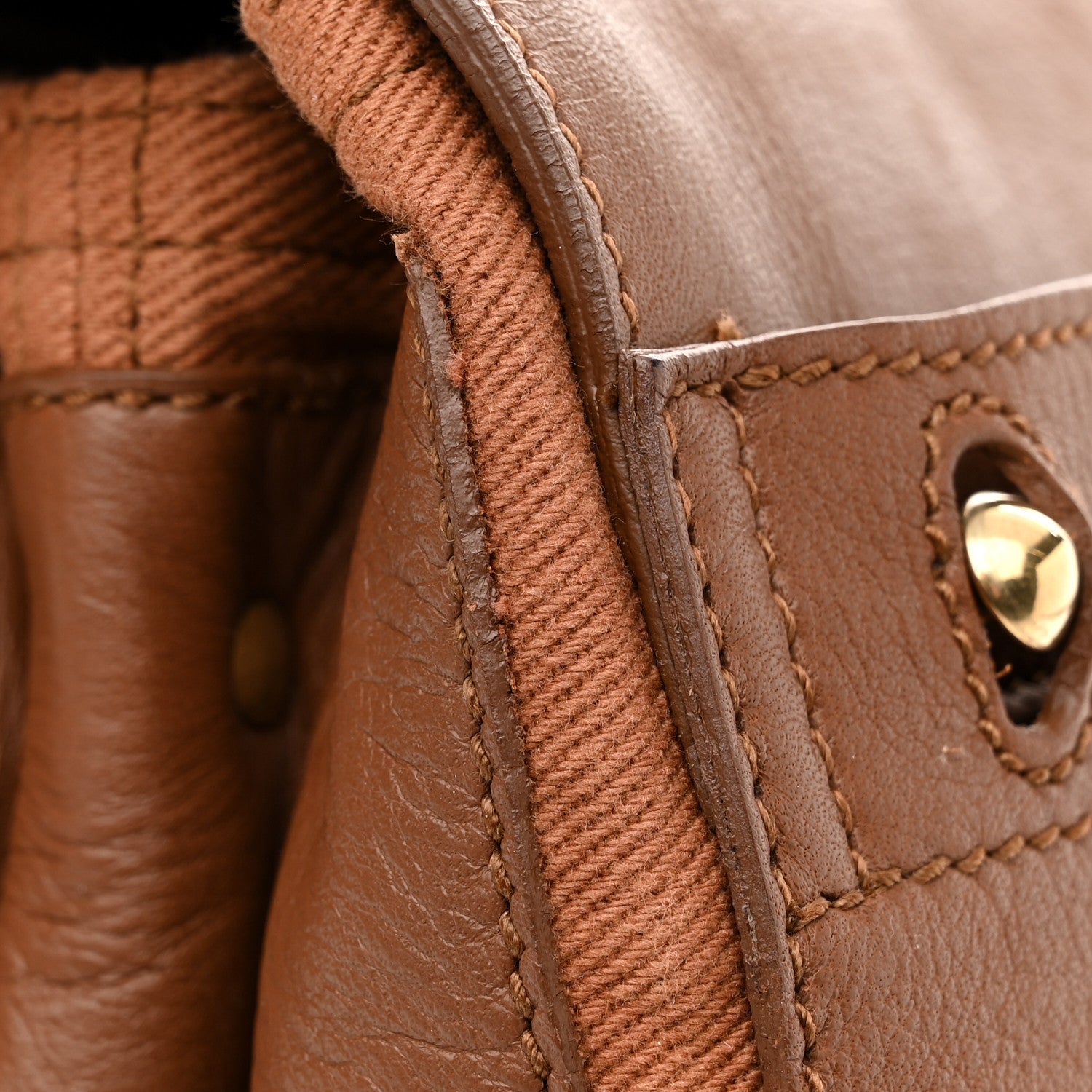 Saint Laurent Calfskin Canvas Medium Muse Two Brown 12 of 14