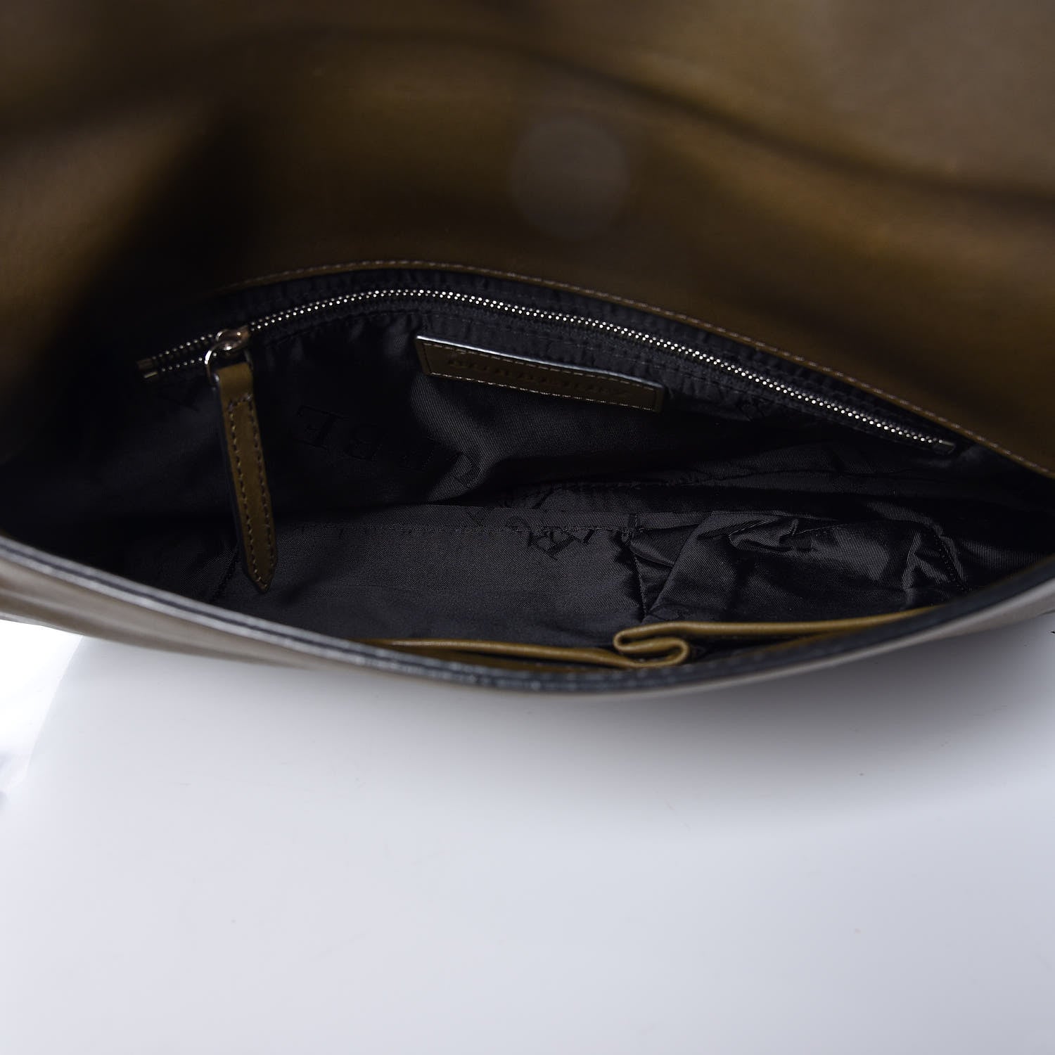 Burberry Calfskin Large Studded Padlock Shoulder Bag Khaki 5 of 16