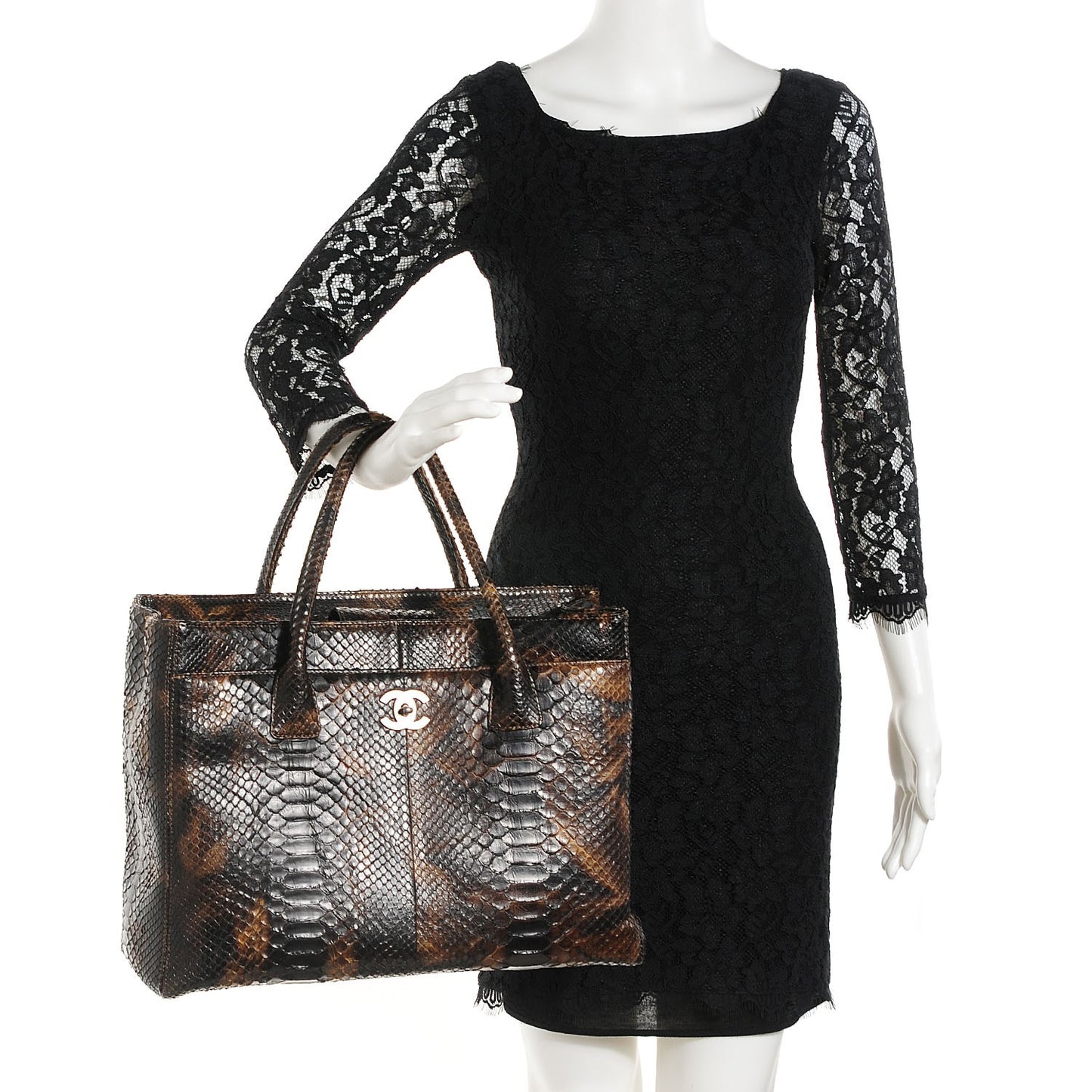 Python Cerf Shopper Tote Dark Brown