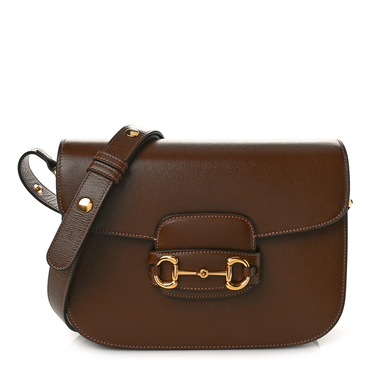 Azalea Calfskin Horsebit 1955 Shoulder Bag Brown Sugar