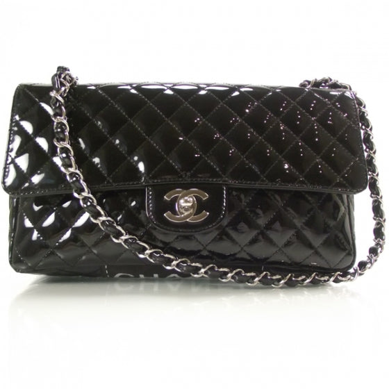 Chanel Patent Secret Label Medium Flap Black 1 of 14