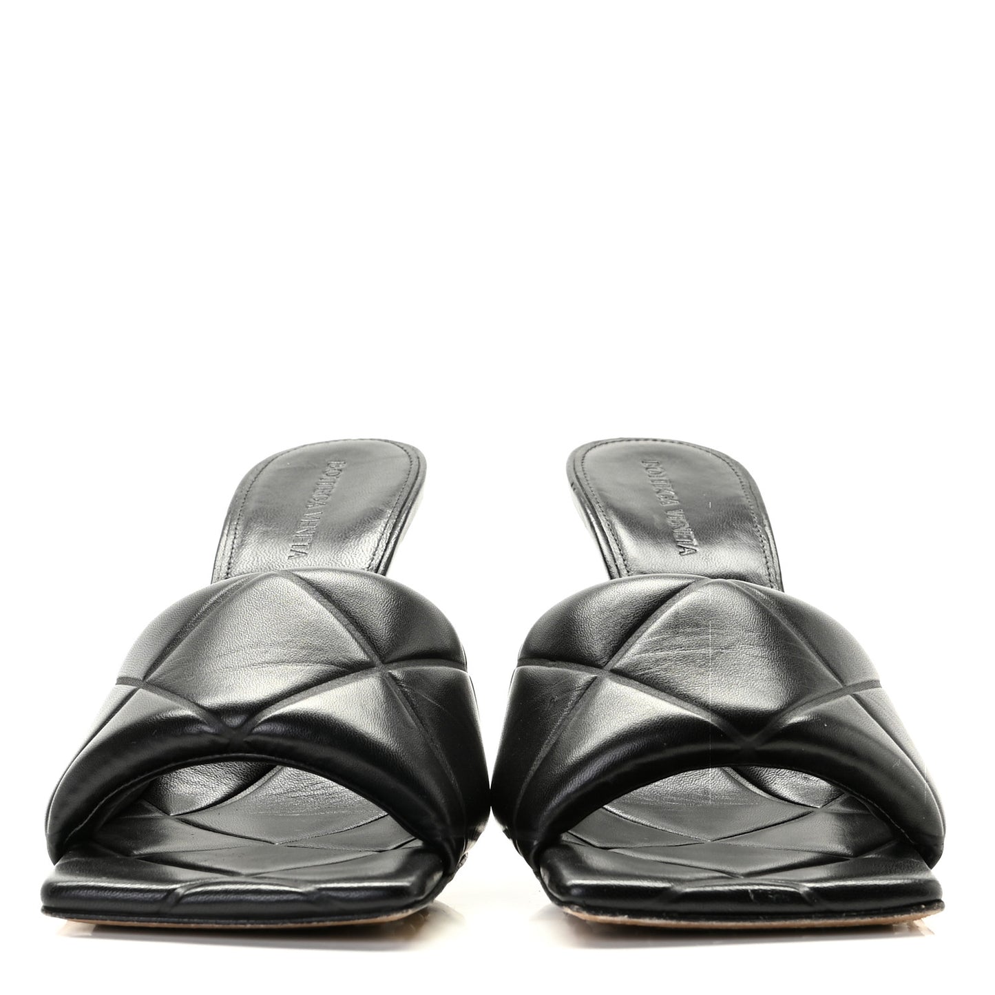 Nappa Quilted Rubber Lido Mule Sandals 41 Black