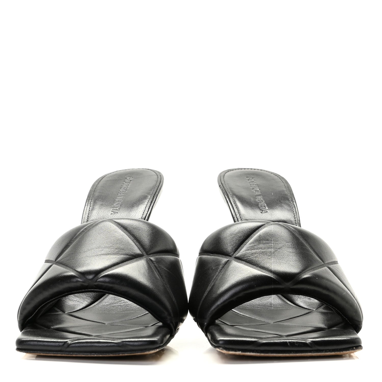 Bottega Veneta Nappa Quilted Rubber Lido Mule Sandals 41 Black 3 of 9