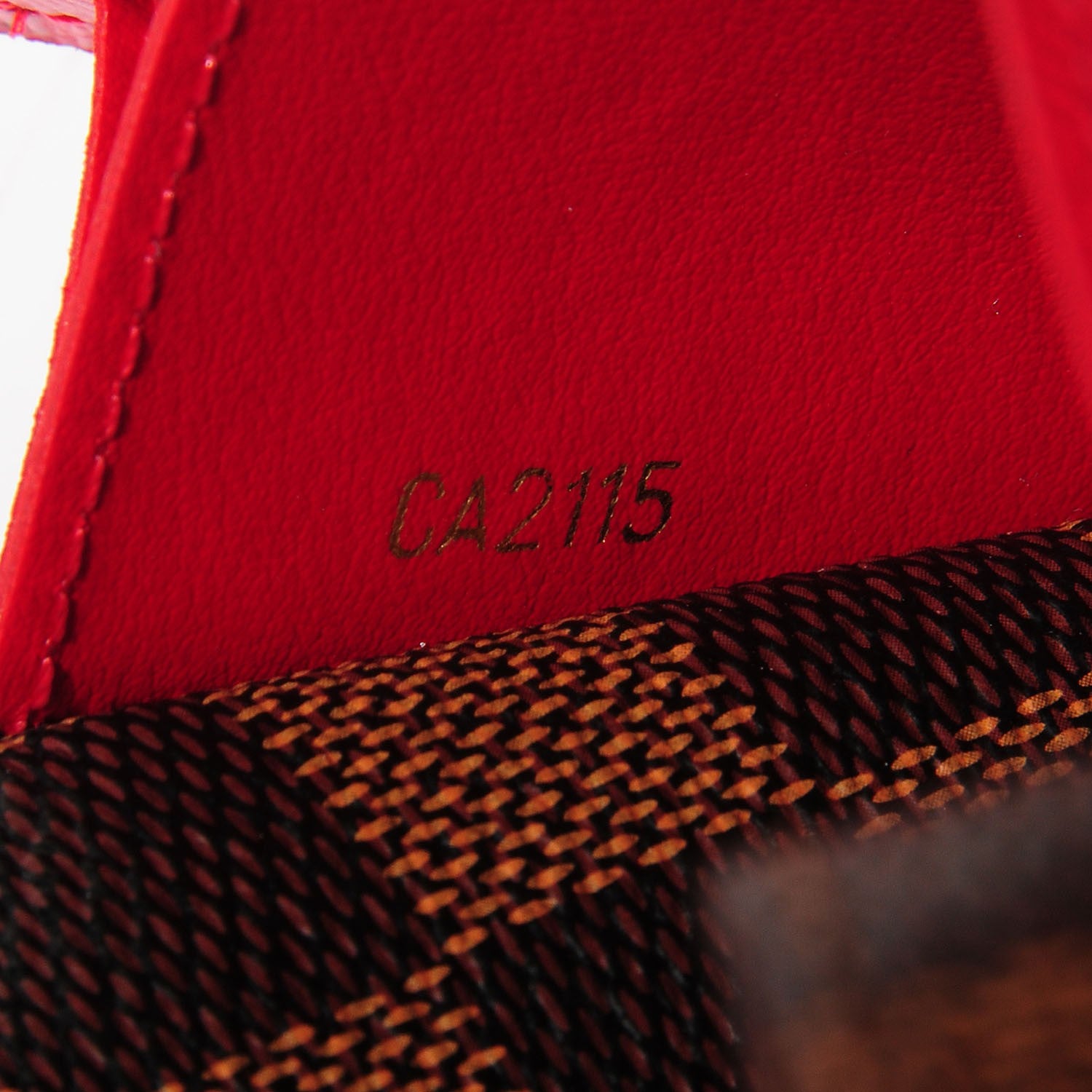 Louis Vuitton Damier Ebene Emilie Wallet Red 7 of 8