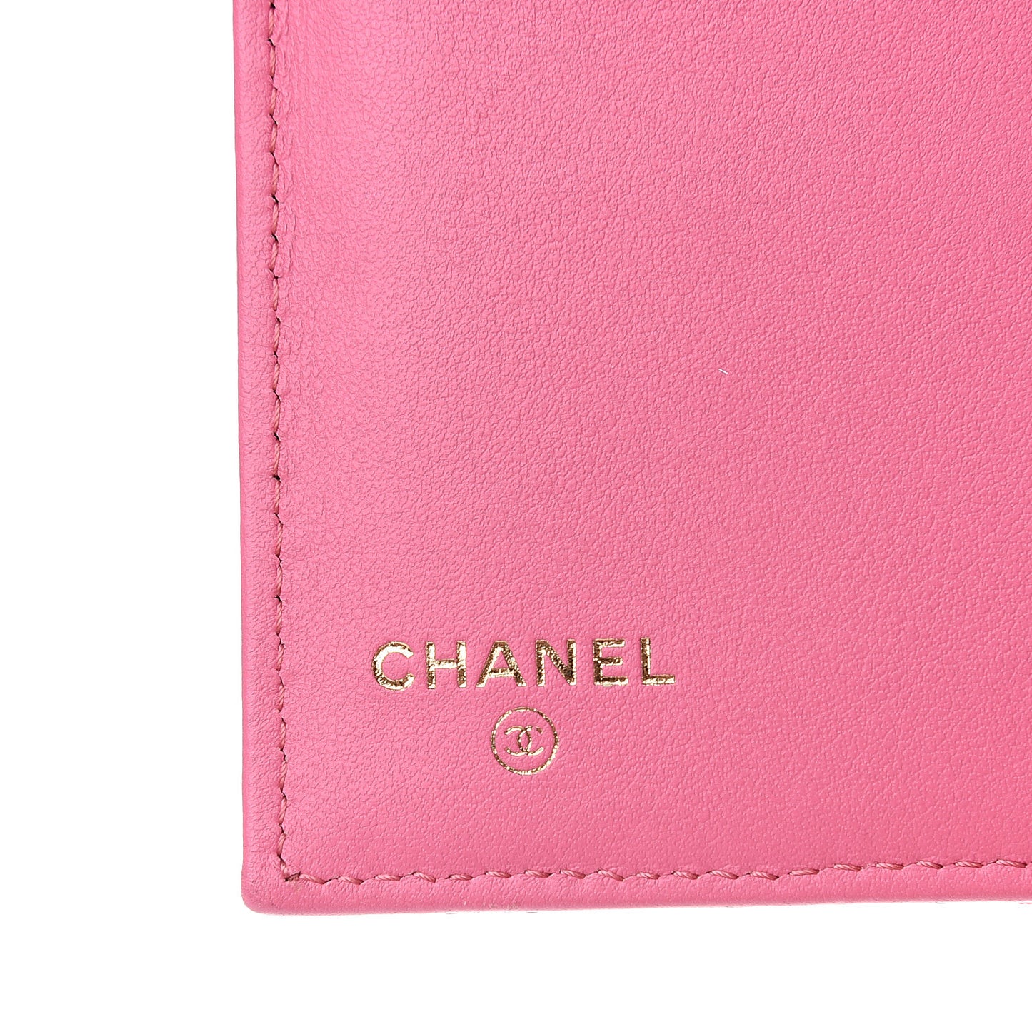 Iridescent Caviar Quilted Medium Flap Wallet Pink
