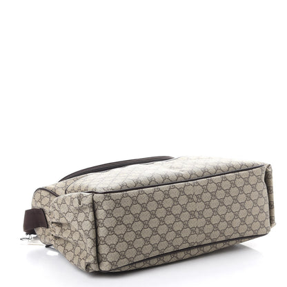 Gucci GG Supreme Monogram Selleria Calfskin Large Diaper Bag Beige Ebony Cocoa Dark Chocolate 5 of 8