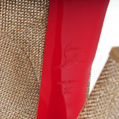 Christian Louboutin Glitter Fabric Altareva 160 Pumps 36 Gold 6 of 11